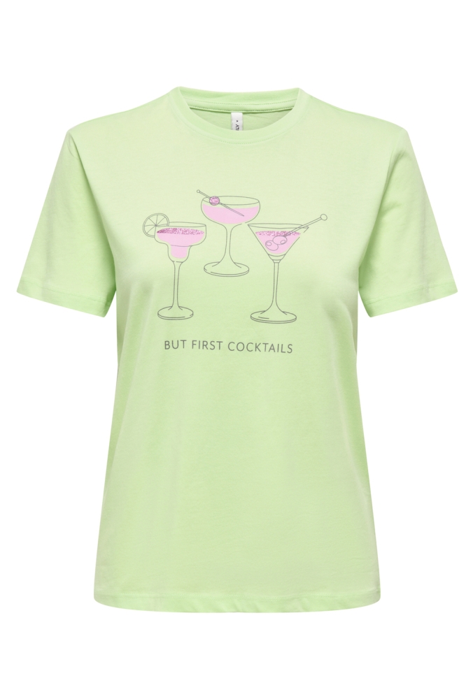 ONLKELSEY LIFE S/S REG TEE CS JRS 15363836 PARADISE GREEN/COCKTAILS